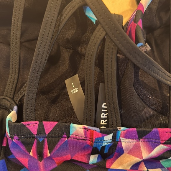 Torrid Pink and Black One Piece Swimsuit with Sweetheart Neckline - Picture 7 of 9